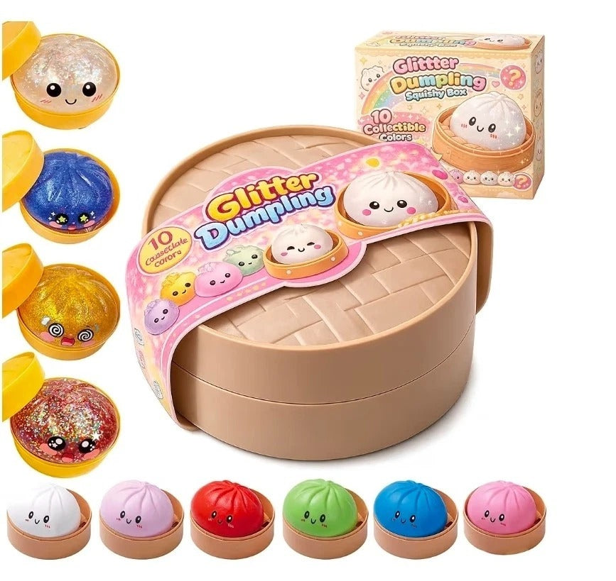 Rare Glitter Dumpling Squishy Toy Mystery Blind Box Bao Bun Stress Relief Toy