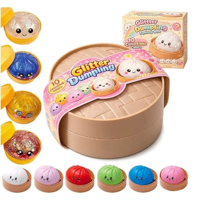 Rare Glitter Dumpling Squishy Toy Mystery Blind Box Bao Bun Stress Relief Toy