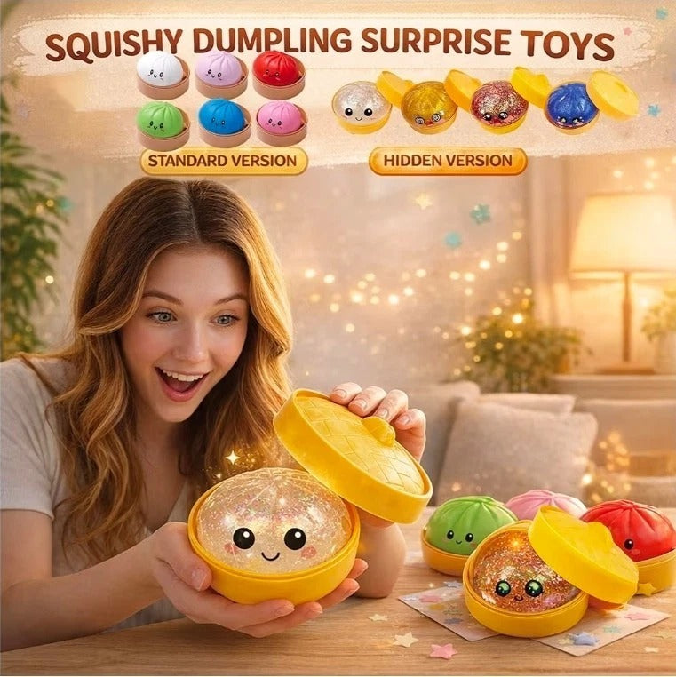 Rare Glitter Dumpling Squishy Toy Mystery Blind Box Bao Bun Stress Relief Toy