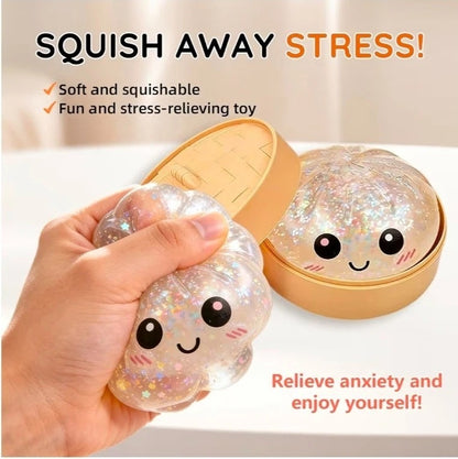 Rare Glitter Dumpling Squishy Toy Mystery Blind Box Bao Bun Stress Relief Toy